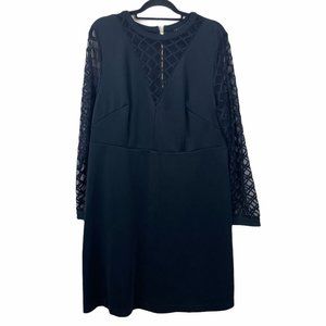Eloquii Black Lattice Sleeve Dress